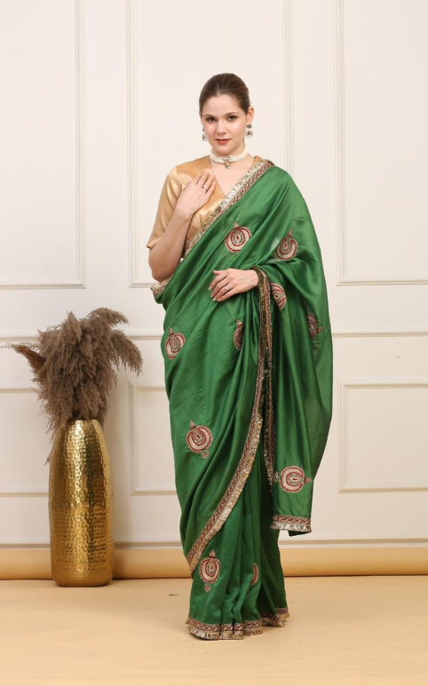 Sarasvi Gota Patti Silk Lehenga Set - Pink