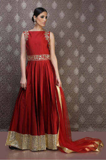 Sarasvi Gota Patti Silk Lehenga Set - Pink