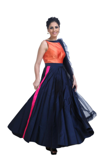 Sarasvi Gota Patti Silk Lehenga Set - Pink