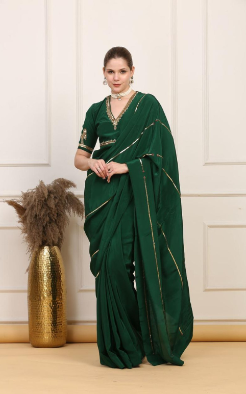 Sarasvi Gota Patti Silk Lehenga Set - Pink